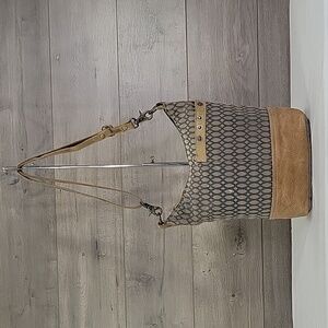 Myra B. Canvas Leather Crossbody Shoulder Bag